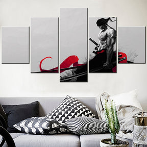 One Piece - 5 Pieces Wall Art - Roronoa Zoro 8 - Printed Wall Pictures Home Decor - One Piece Poster - One Piece Canvas