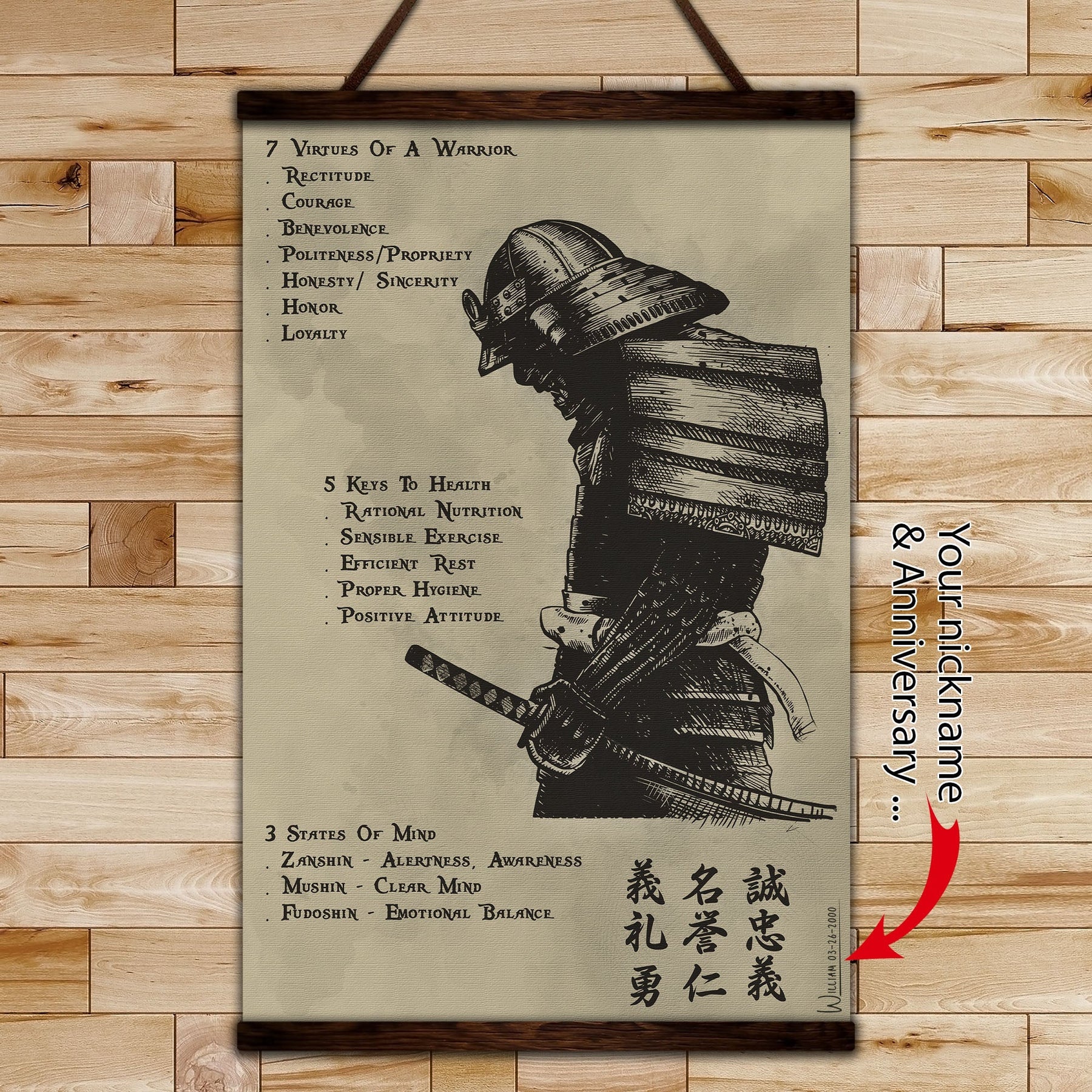 SA021 - 7 5 3 CODE - English - Vertical Poster - Vertical Canvas - Samurai Poster