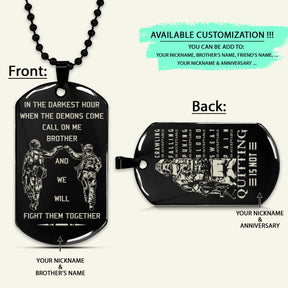 SDD028 - Call On Me Brother - English - PAIN - It Tell You - You Are Not Dead Yet - Slodier Dog Tag - Engrave Double Black Dog Tag