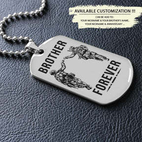 SDD032 - Brother Forever - It's About Being Better Than You Were The Day Before - Army - Marine - Soldier Dog Tag - Double Side Silver Dog Tag