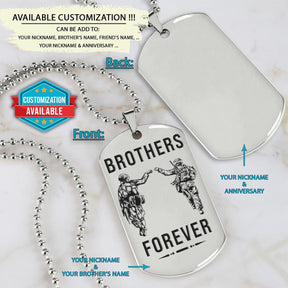SDD042 - Brothers Forever - Army - Marine - Soldier Dog Tag - Silver Dog Tag
