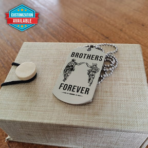 SDD044 - Brothers Forever - Call On Me Brother - Army - Marine - Soldier Dog Tag - Silver Double-Sided Dog Tag