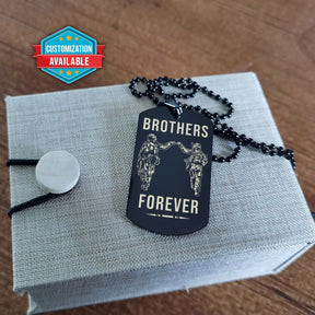 SDD045 - Brothers Forever - Call On Me Brother - Army - Marine - Soldier Dog Tag - Black Double-Sided Dog Tag