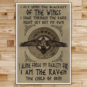 VK002 - Viking Poster - I Am The Raven The Child Of Odin - Vertical Poster - Vertical Canvas