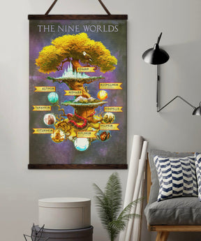 VK008 - Viking Poster - The Nine Worlds - Vertical Poster - Vertical Canvas