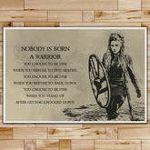 VK024 - Viking Poster - Nobody Is Born A Warrior - Lagertha - Horizontal Poster - Horizontal Canvas