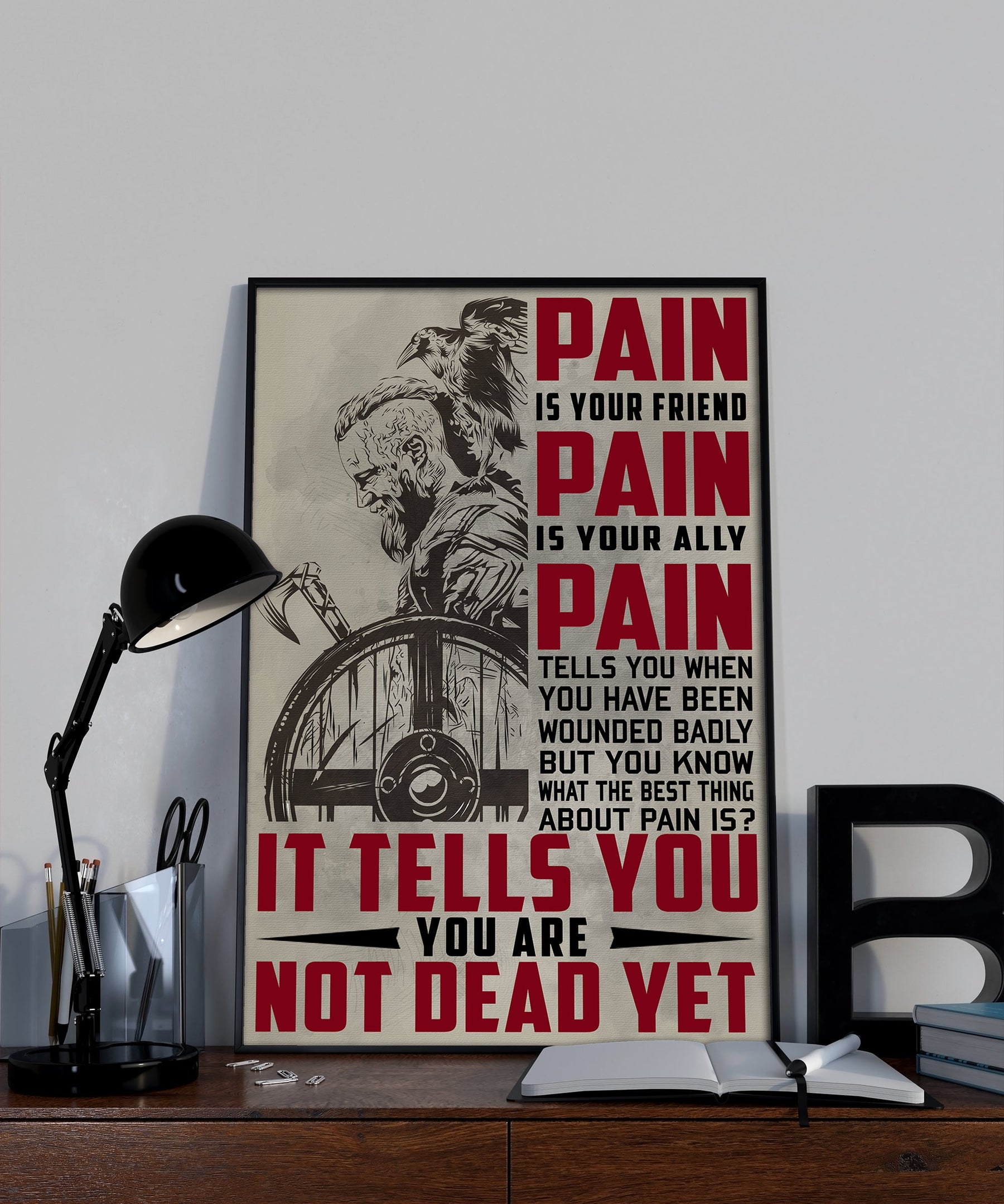 VK046 - Viking Poster - PAIN - You Are Not Dead Yet - Vertical Poster - Vertical Canvas