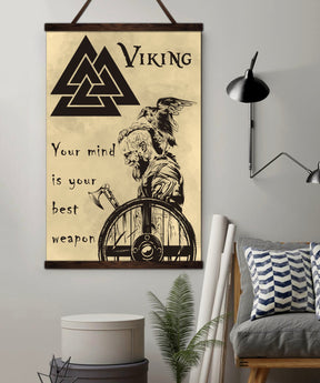 VK048 - Viking Poster - Your Mind Is Your Best Weapon - Ragnar - Vertical Poster - Vertical Canvas