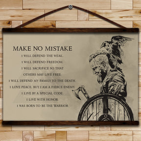 VK050 - Viking Poster - Make No Mistake - Ragnar Lodbrok - Horizontal Poster - Horizontal Canvas
