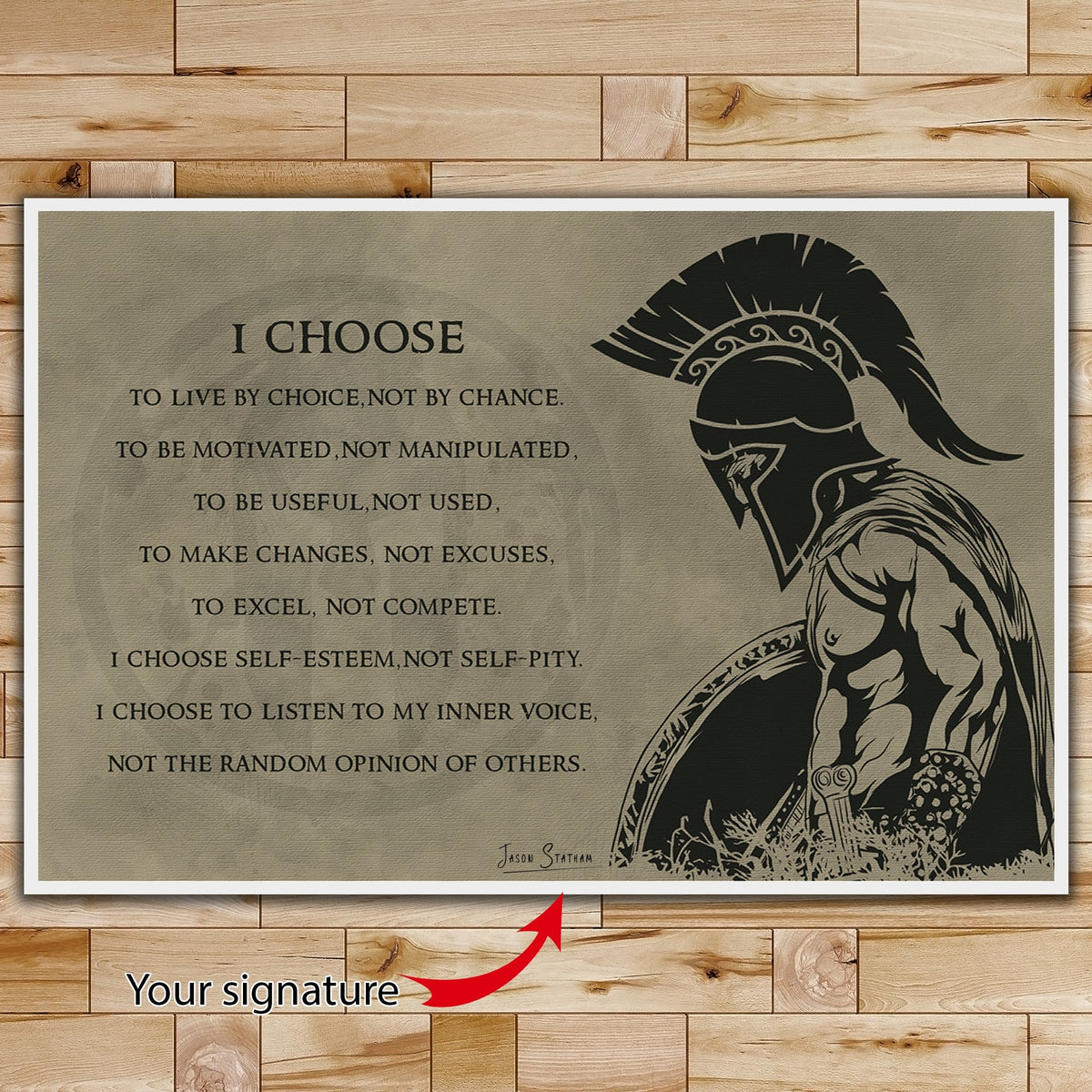 WA034 - I Choose -Engish - Spartan - Horizontal Poster - Horizontal Canvas - Warrior Poster