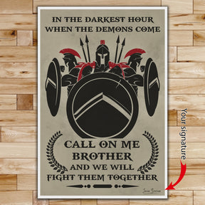 WA084 - Call On Me Brother - English - Spartan - Vertical Poster - Vertical Canvas - Warrior Poster