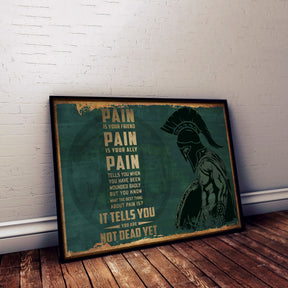 WA117 - PAIN - You Are Not Dead Yet - English - Spartan - Horizontal Poster - Horizontal Canvas - Warrior Poster